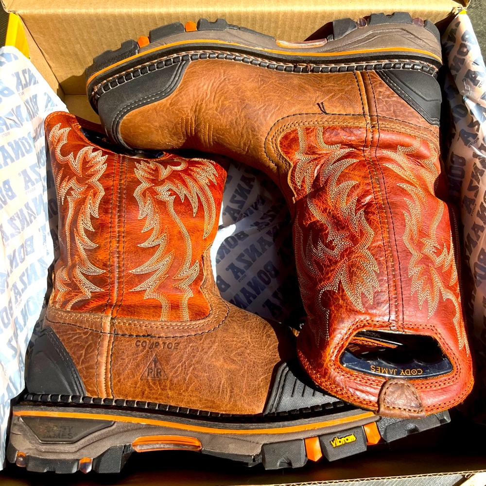Cody James Decimator 9.5 Nano Comp Toe Oiled Leather Waterproof NEVER WORN